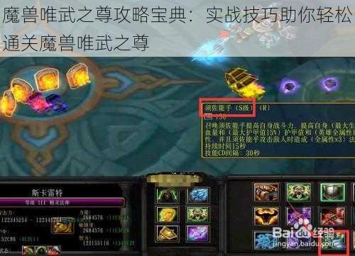 魔兽唯武之尊攻略宝典：实战技巧助你轻松通关魔兽唯武之尊